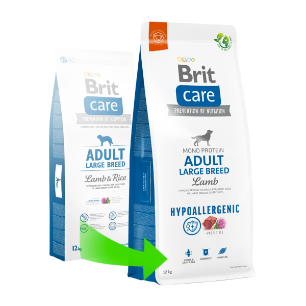 Brit Care Hipoalerjenik Mono Protein Kuzulu Büyük Irk Yetişkin Köpek Maması 12kg