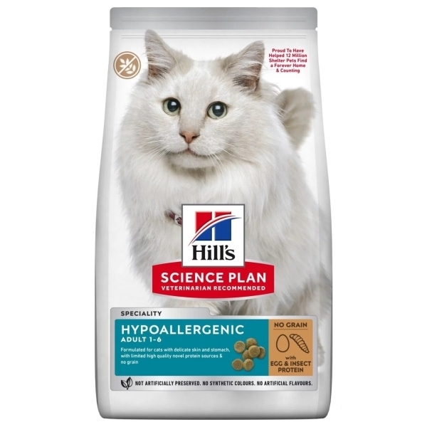 Hill's SCIENCE PLAN Hipoalerjenik Yumurta ve Böcek Proteinli Tahılsız Yetişkin Kedi Maması 7kg