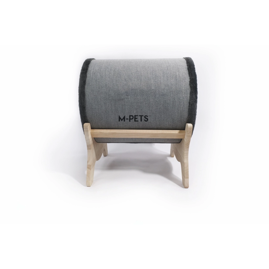 M-Pets Tunnel Elevated Ahşap Ayaklı Kedi Yatağı 39x40x47cm (Gri) — görsel 3