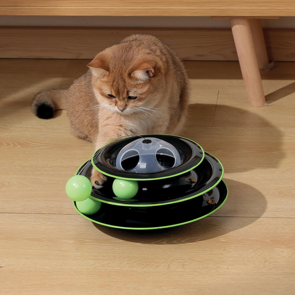 M-Pets Yaylı Dönen Top Kedi Oyuncağı 25cm (Siyah) — görsel 5
