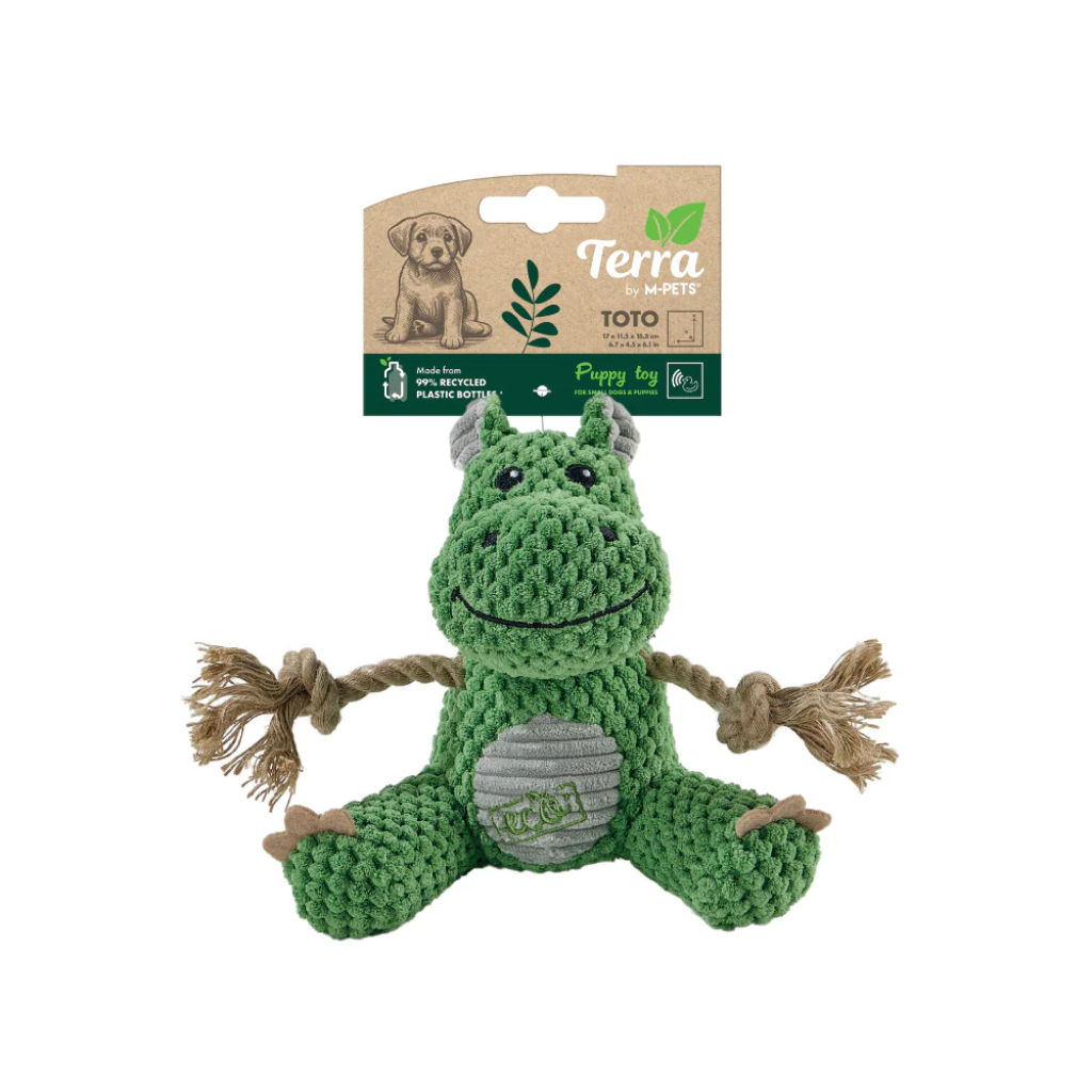 M-Pets Terra Eco Toto Yavru Köpek Oyuncağı 17x11,5x15,5cm (Yeşil)