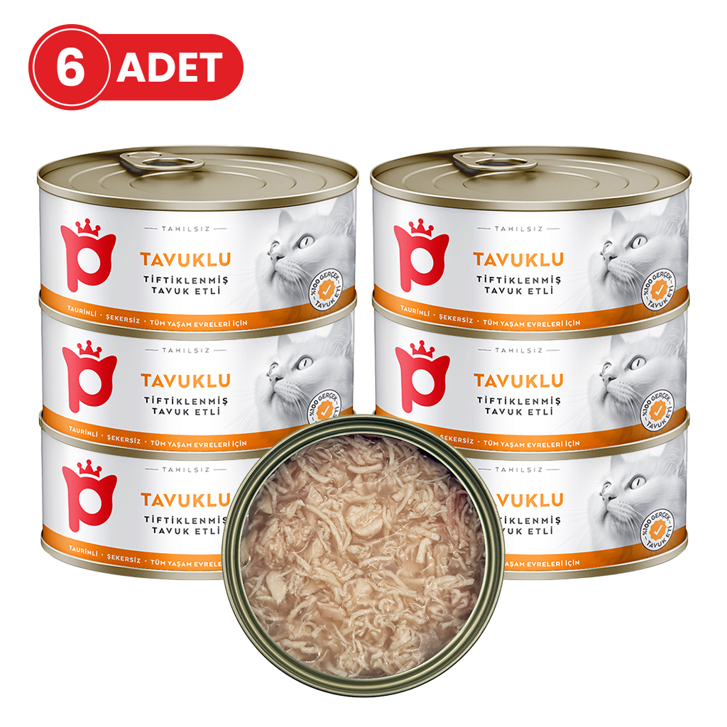 Petlebi Sos İçinde Tiftiklenmiş Taze Tavuk Etli Kedi Konservesi 70gr (6 Adet)