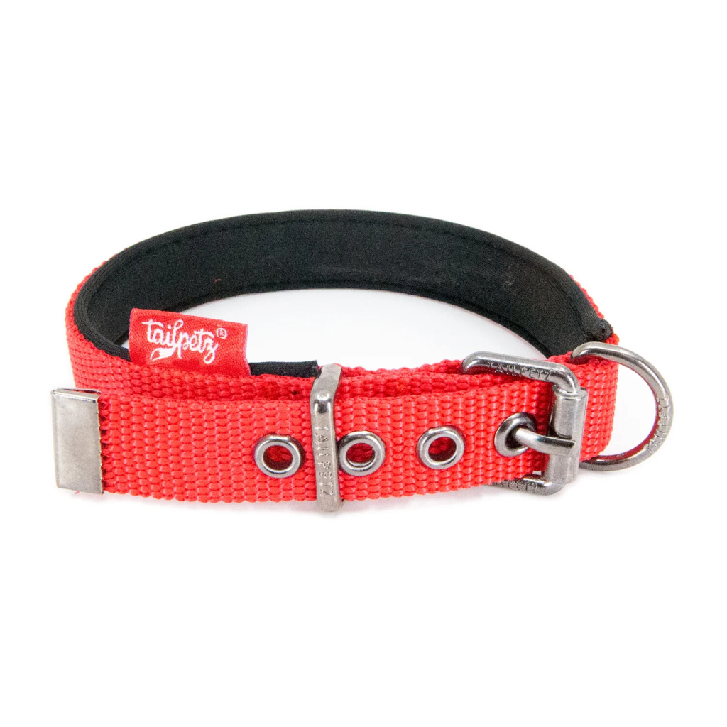 Tailpetz Comfy Yumuşak Dokulu Köpek Boyun Tasması (Kırmızı) [L]