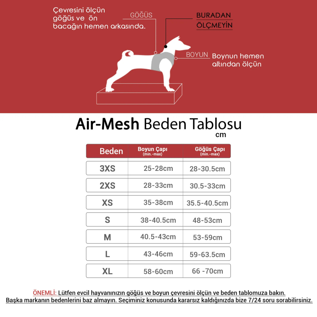 Tailpetz Air-Mesh Küçük Irk Köpek Göğüs Tasması 48-54cm (Kırmızı) [L] — görsel 5