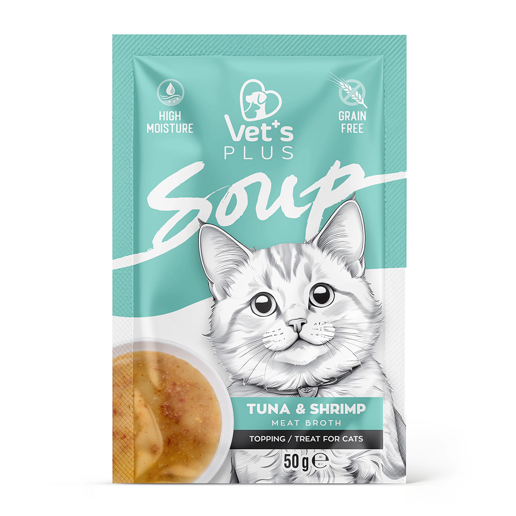 Vet's Plus Karışık Çeşitli Tahılsız Kedi Çorbası 50gr (12 Adet) — görsel 4