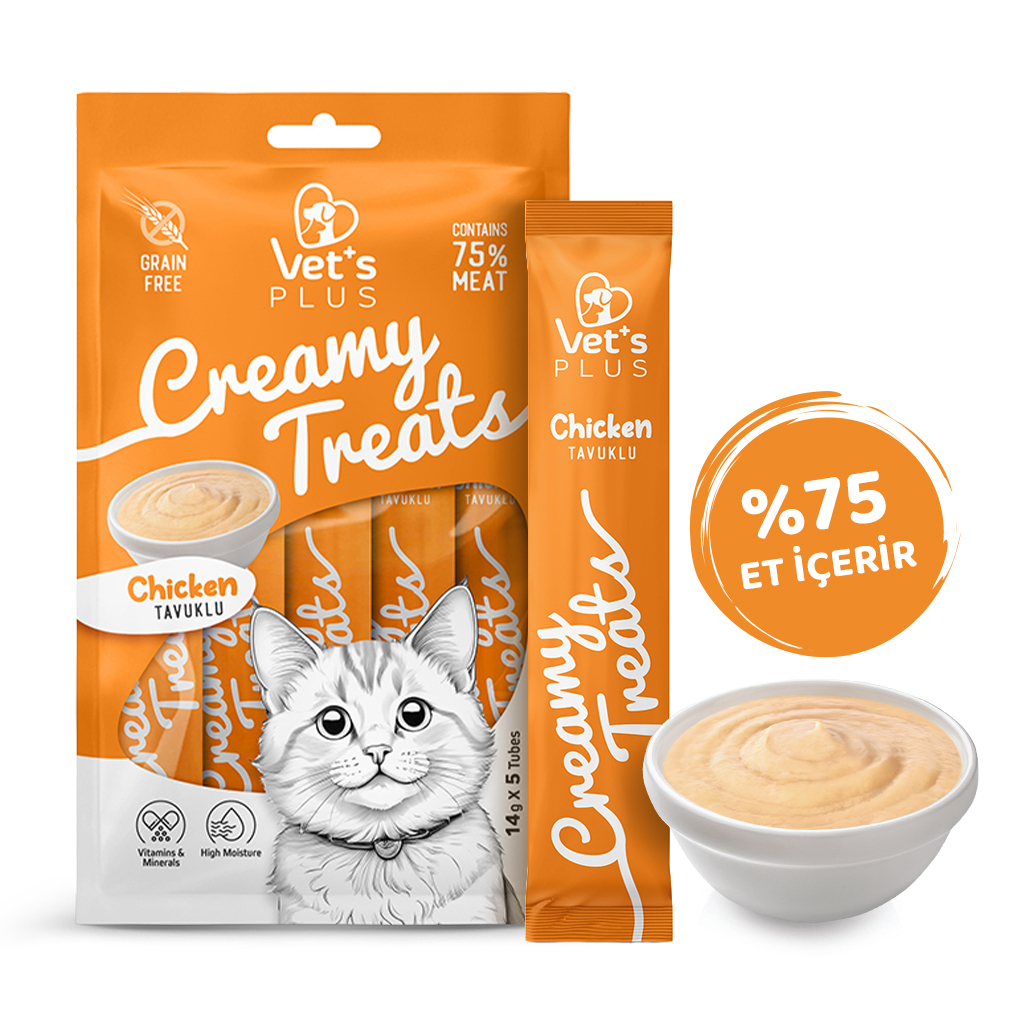 Vet's Plus Tavuklu Krema Kedi Ödül Maması 14gr (5'li)