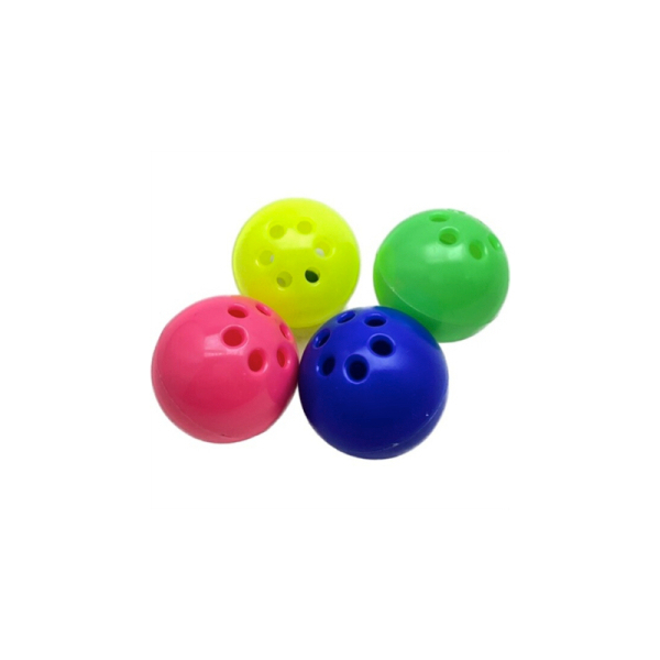 Zampa Zilli Delikli Top Kedi Oyuncağı 4cm (4'lü) (Karışık Renkli)